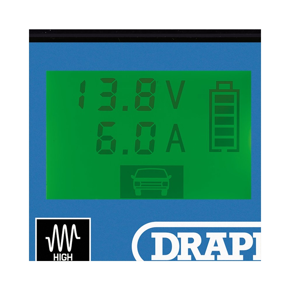 Cargador de baterías automático Draper. 12 y 24 V 10A.