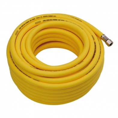 Manguera neumática amarilla flexible, resistente a -40ºC a +80ºC, con conexión rápida BSP.