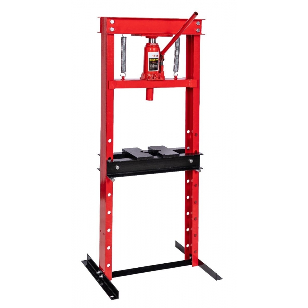 Prensa Hidráulica de Taller 12 Toneladas | Compacta con Mesa Regulable & Bloque en V.