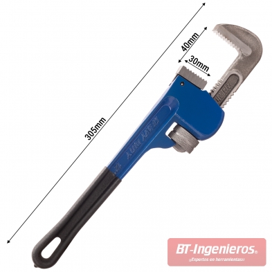 Llave para tubos 12” heavy duty con apertura 40 mm y mordazas templadas