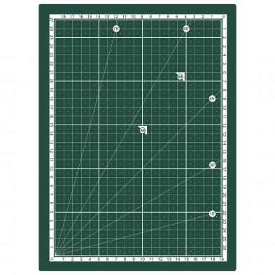 Base de corte profesional A1 vista completa con cuadrícula métrica e imperial