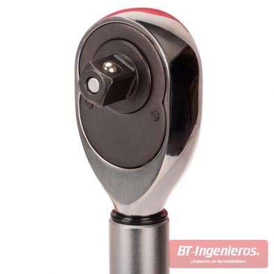 Cabeza de carraca telescópica 1/2" con cuadradillo y mecanismo de 72 dientes