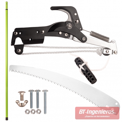 Kit completo de podadora de pértiga 3 m con sierra, tijera y accesorios de montaje