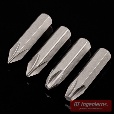 Pack de 13 puntas para destornilladores de impacto de alta resistencia acero Cr-V.