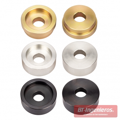 Casquillos de presión anodizados del set profesional VAG 62–66–72 mm