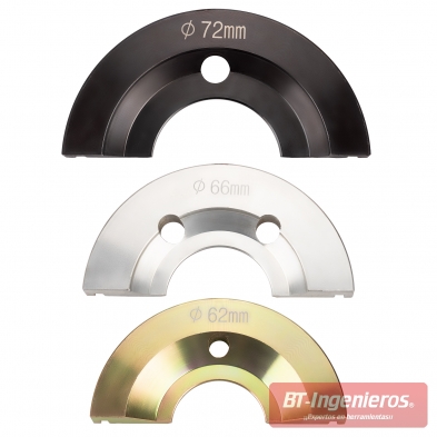 Medias lunas de 62, 66 y 72 mm del kit montaje bujes VAG