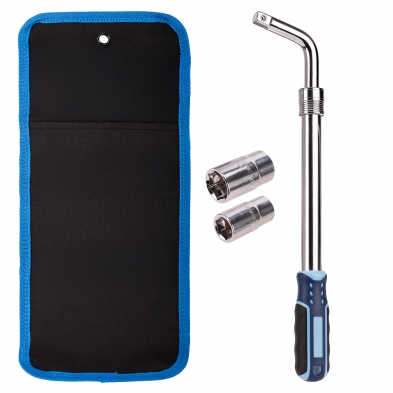 Mango ergonómico antideslizante de llave extensible para ruedas