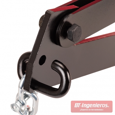 Tornillo de presión central con eje roscado en acero endurecido.