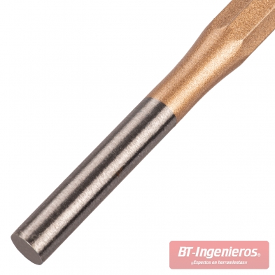 Punta mecanizada de botador de acero templado para precisión profesional.