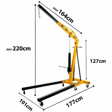 JCB dimensiones de la grúa hidráulica de taller 2T 220 cm