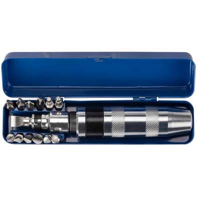 Destornillador de impacto reversible 1/2 con puntas 5/16 en estuche metálico