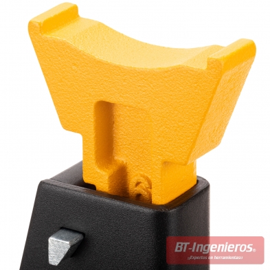 Apoyo superior amarillo del caballete JCB con cuna para punto de apoyo del vehículo