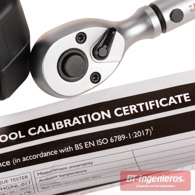 Cabeza de llave dinamométrica JCB 3/8 con certificado de calibración ISO 6789.