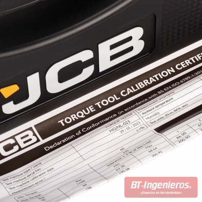 Llave dinamométrica JCB profesional 1/2" con maletín rígido y certificado de calibración