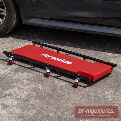 Camilla profesional Piramide 6 ruedas, acolchada, ligera y resistente para taller.