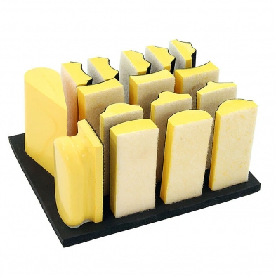 Set de bloques de lijado manual con velcro, 16 piezas con formas variadas para curvas y cantos