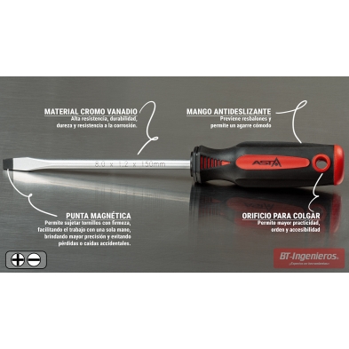 Destornilladores ASTA con mango ergonómico y punta magnetizada