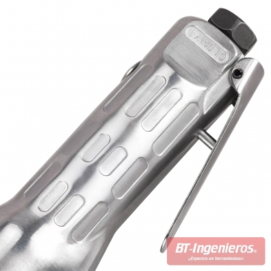 Detalle del mango metálico de carraca neumática 1/2 estándar con entrada de aire 1/4 BSP