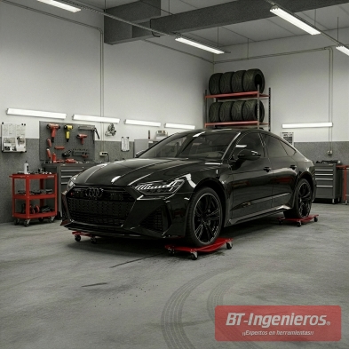 plataformas rodantes para mover coche en taller mecánico