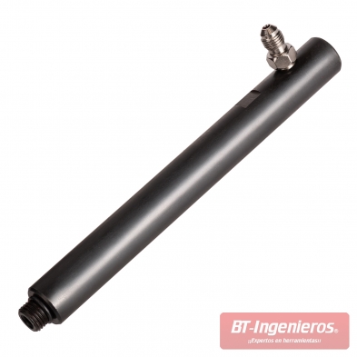 Adaptador cilíndrico negro con conexión roscada para el kit de prueba del circuito de frenos