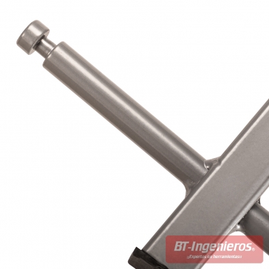 Apoyo tubular del soporte con vástago móvil y tope redondo para adaptar la sujeción de las piezas