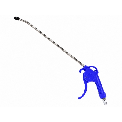 Pistola neumática de soplado con tubo metálico largo para limpiar zonas profundas y de difícil acceso.