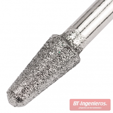 Detalle de fresa diamantada cilíndrica grano 150