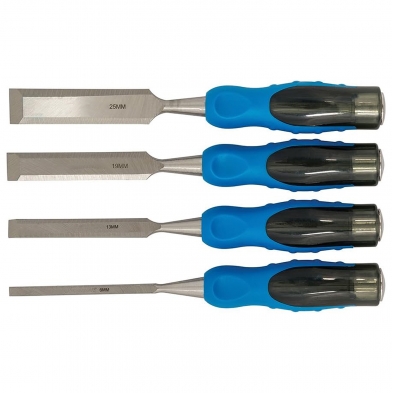 Juego de 4 formones para madera 0,6 1,3 1,9 y 2,5 cm