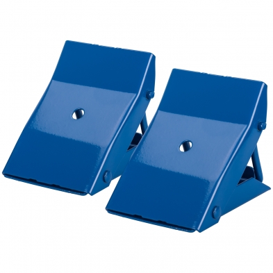 Juego de 2 calzos plegables de acero para ruedas