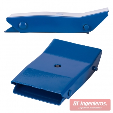 Calzo para ruedas plegado y desplegado
