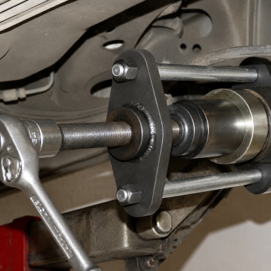 Extractor silentblock trasero Ford Focus trabajando in situ