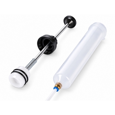 Extractor de fluidos manual 500 ml con mangueras, juntas y tapones para cambio de líquidos.