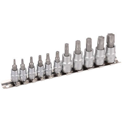 Juego de vasos Torx T10-T60 1/4 y 3/8 11 piezas BT10420