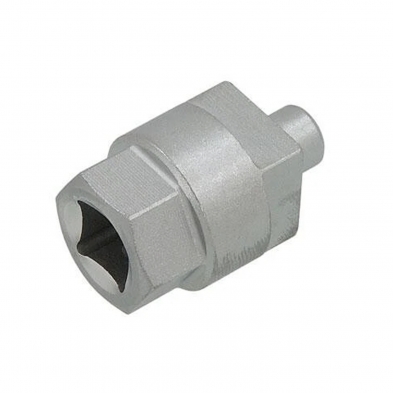 Vista del adaptador de cigüeñal T40058 con alojamiento cuadrado interior y pasador axial sobresaliente