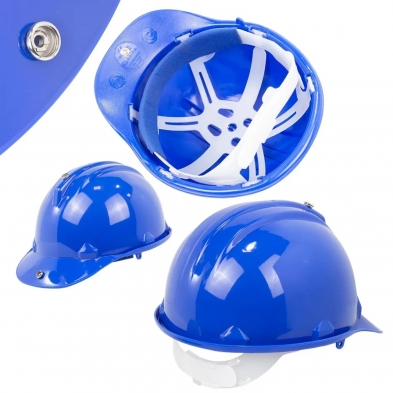 Casco azul para capucha de chorreado con suspensión y ajuste interior