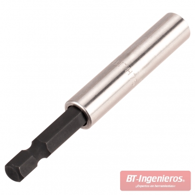 Portapuntas magnético 1/4" x 7,5 cm para puntas hexagonales de atornillador