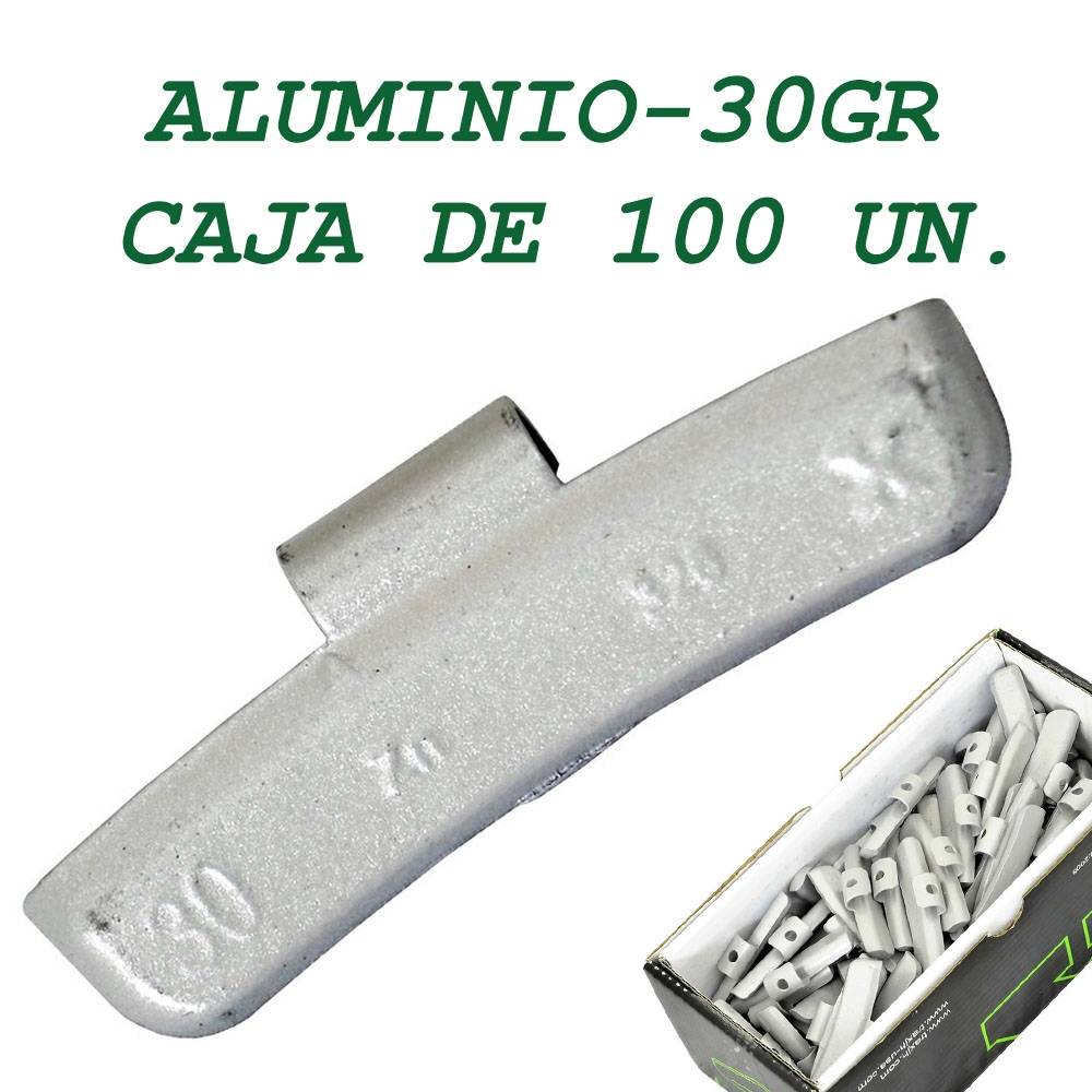 Contrapesa tipo clip para llanta de aluminio. 30 gramos