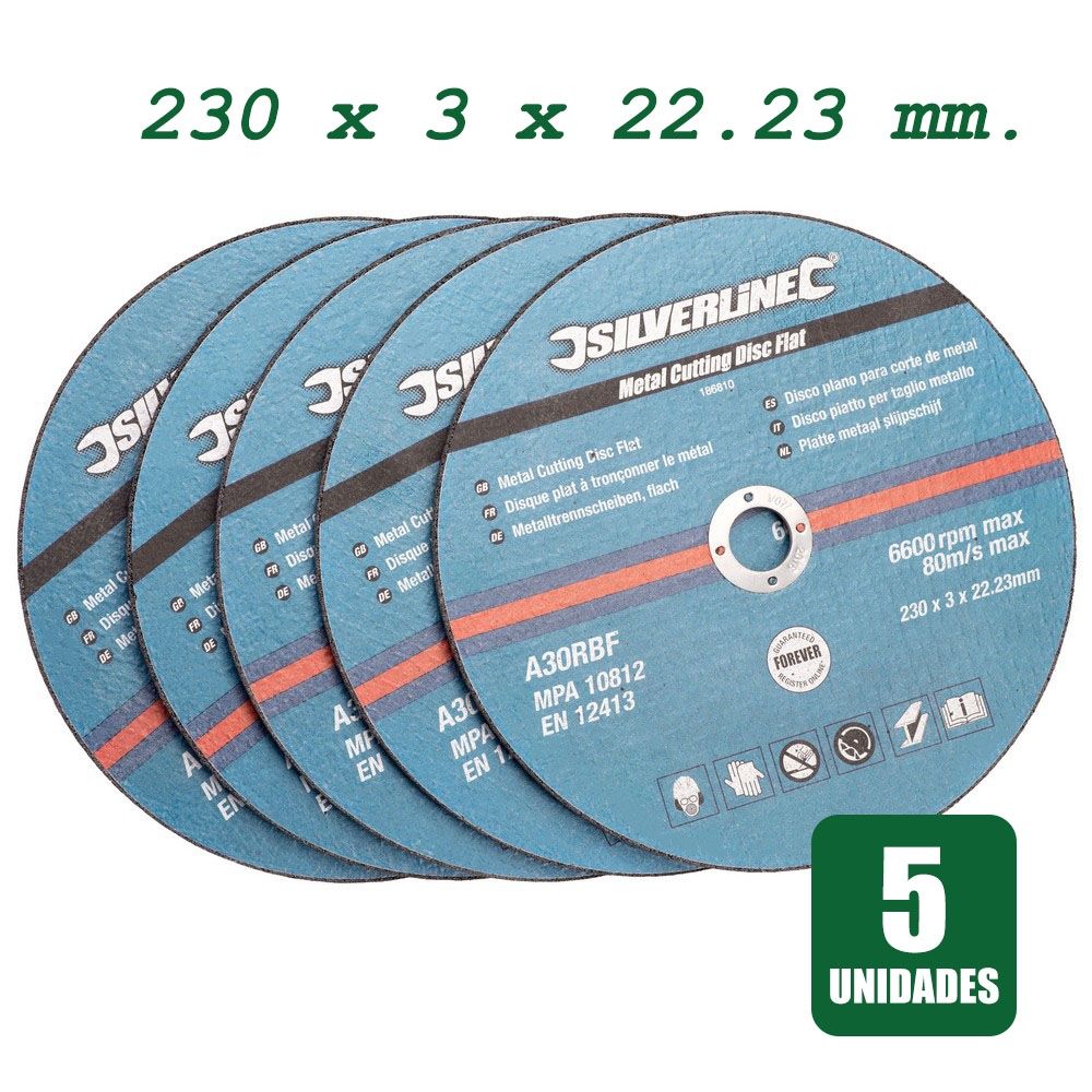 Pack de discos de corte para metal. 230 mm. 