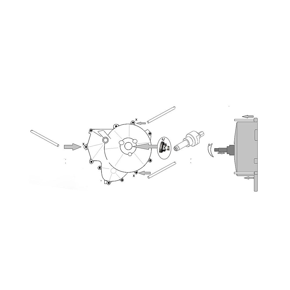 Extractor para tapa alternador Ducati. Esquema uso