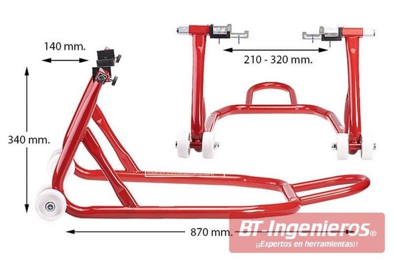 Caballete rueda trasera Moto - BT Ingenieros