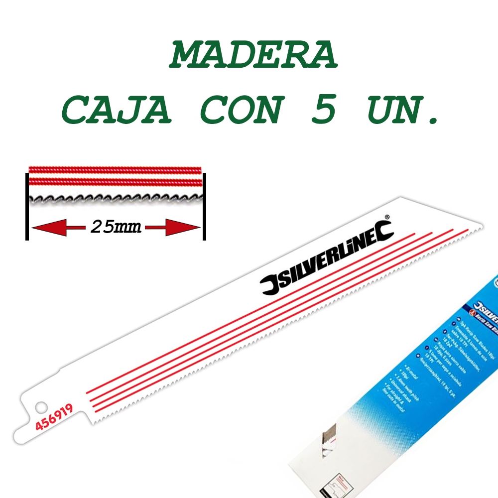 5 Hojas de sierra de sable para madera.150 MM. 18 TPI - BT-Ingenieros