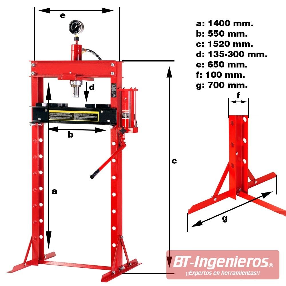 Prensa hidraulica de 20 Toneladas - BT Ingenieros