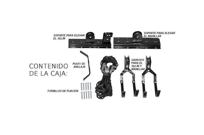 Soporte de techo universal con sistema de poleas para bicicleta