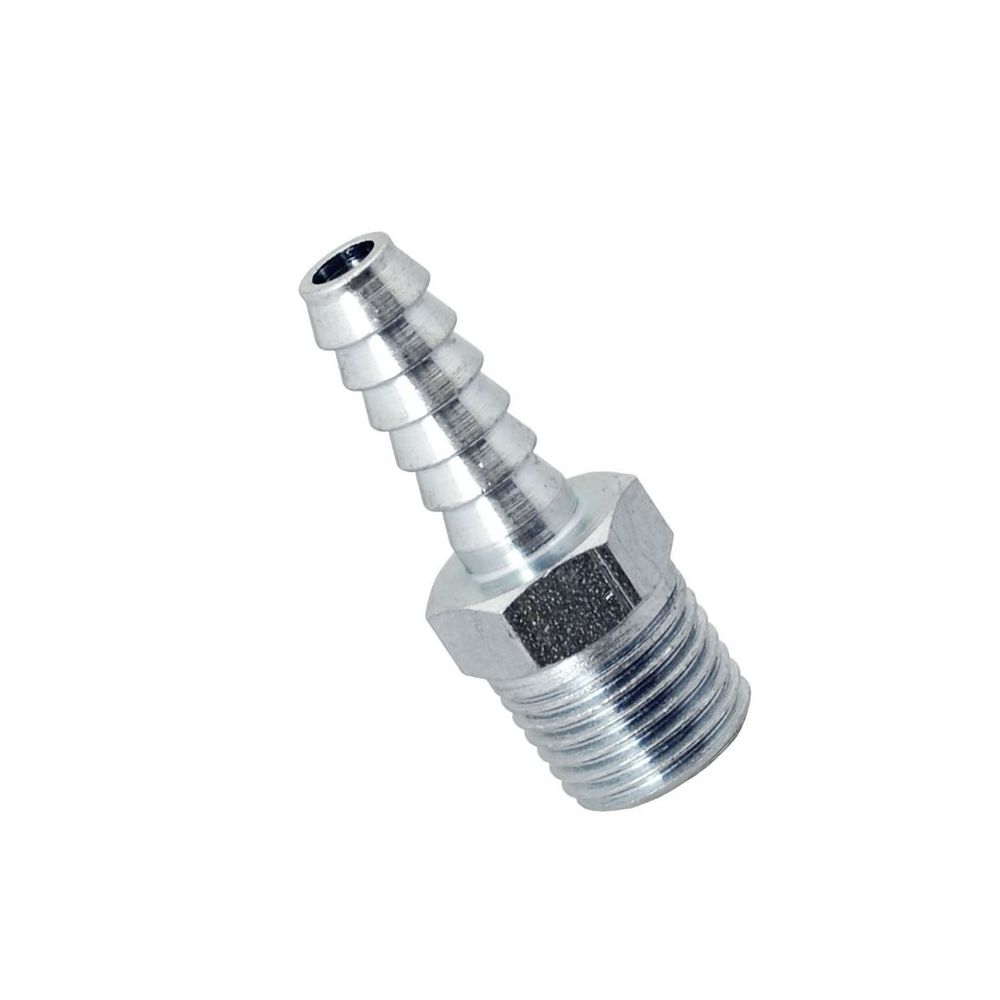 Conector neumático rosca 1/4" macho con espiga Ø8 mm.