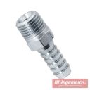 Conector neumático rosca 1/4" macho con espiga Ø9.5 mm.