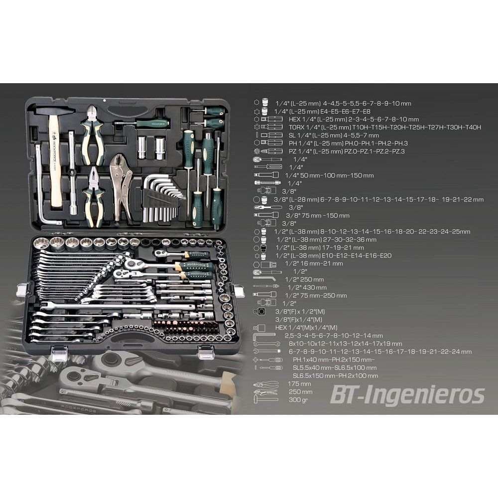 Maletin de herramientas profesional 149 pz - BT Ingenieros