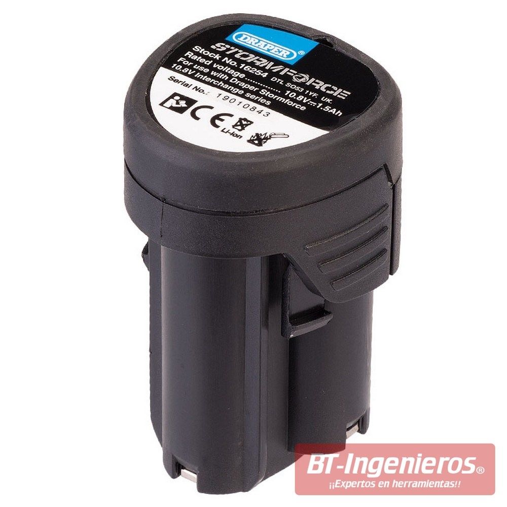 Baterías de 10.8V de Lítio. Tienen un capacidad de 1.5A.