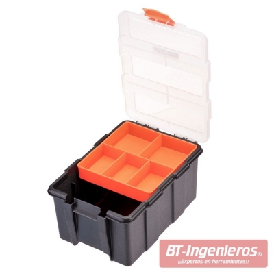 Pack de 4 Cajas con compartimentos regulables + 5 Bandejas extraíbles
