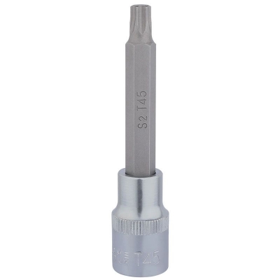 Llave de vaso de 1/2" con punta Torx T45. Largo: 100 mm.