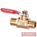 Llave de paso con doble conector macho. 1/4" BSP